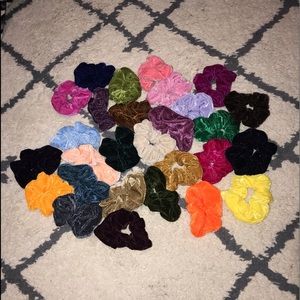 Velvet hair scrunchies